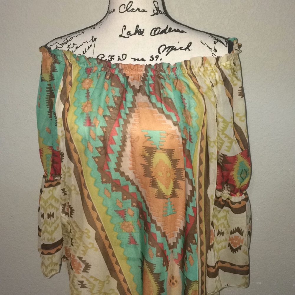 Urban Mango Sheer Aztec Tunic